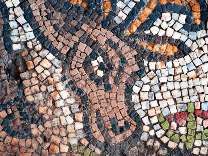 A stag mosaic, the Small Basilica, Plovdiv.jpg