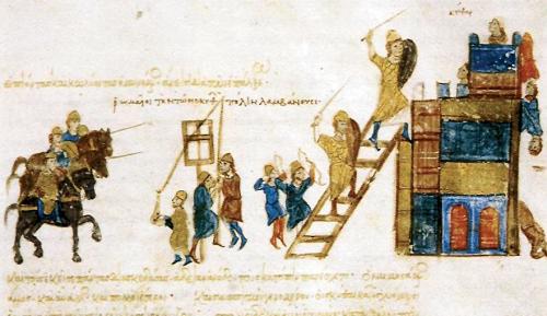 The Byzantines seize Preslav, Byzantine miniature