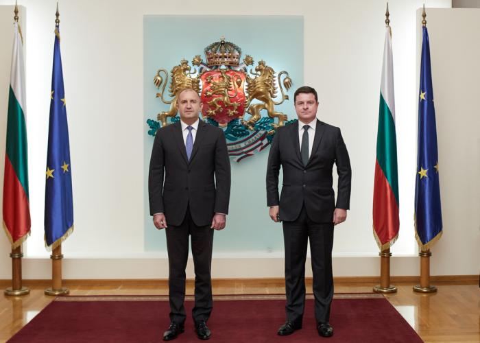 The ambassador with President Rumen Radev during his accreditation ceremony