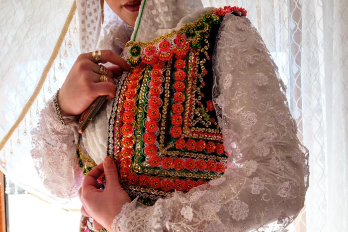 The elaborate decorations on the Ribnovo traditional costume are handmade by the girls