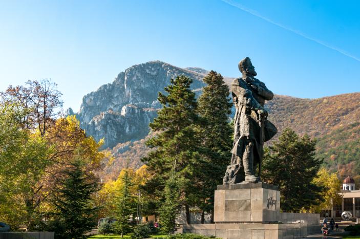 Botev got a monument in Vratsa, which failed to rise against the Ottomans and join forces with him, as soon as 1890. The 12-metre monument that currently stands in the town's centre was erected in 1964 as the then Communist government decided the original looked too "bourgeois"