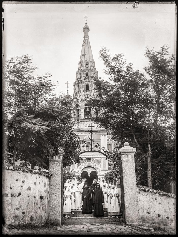 Russian priests and nuns at the Russian Church at Shipka
