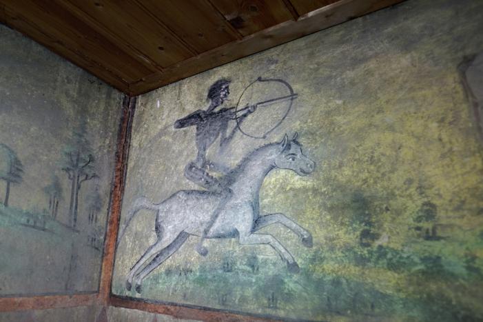 A 19th century teenager reportedly painted the very un-Orthodox murals in St George's Church