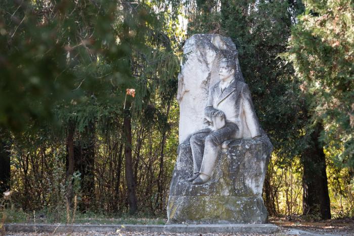 Monument of Konstantinov at the location where he was shot and killed