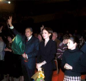 Then Prime Minister Ivan Kostov with foreign minister Nadezhda Mihaylova