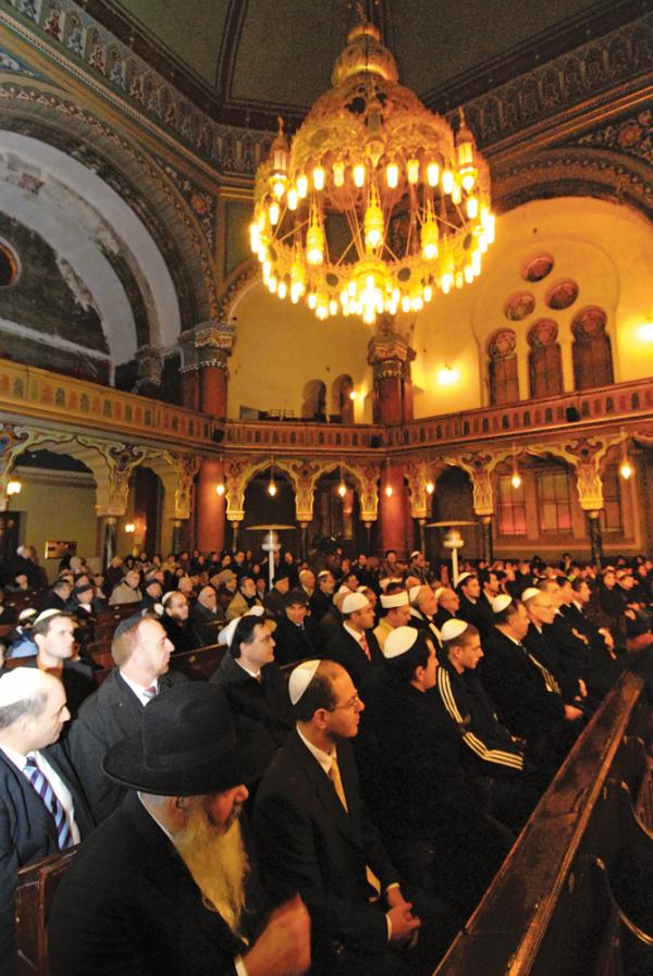 Congregation at Sofia Central Synagogue