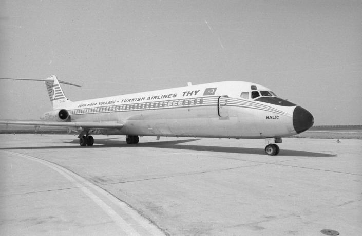 Hijacked Turkish passenger jet on the tarmac of Burgas Airport, 1981